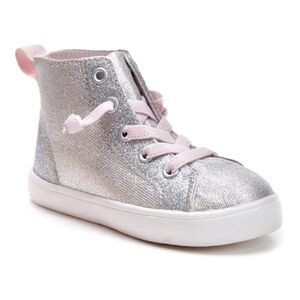 Carter's Silver & Pink Glitter High Top Sneaker Sz 8
